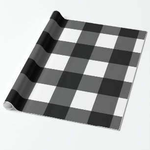 Papier Cadeau Papier d'emballage de contrôle noir et blanc de
