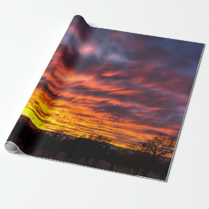 Papier Cadeau Papier d'emballage de coucher du soleil