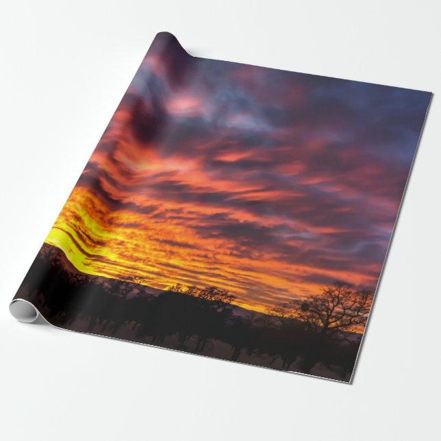 Papier Cadeau Papier d'emballage de coucher du soleil (Déroulé)