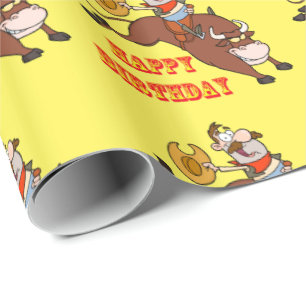 Papier Cadeau Papier d'emballage de cowboy de Taureau