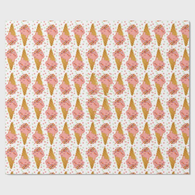 Papier Cadeau Papier d'emballage de crème glacée, délicieux, (Plat)