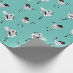 Papier Cadeau Papier d'emballage de danse de grues japonaises