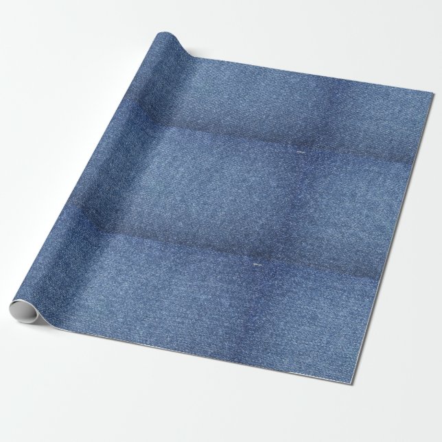 Papier Cadeau papier d'emballage de Denim-regard (Déroulé)