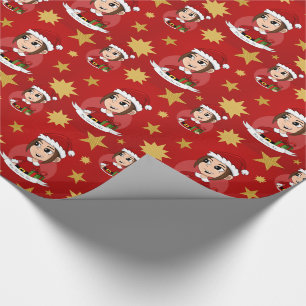 Papier Cadeau Papier d'emballage de dessin animé de Noël personn