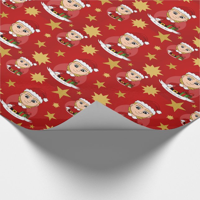 Papier Cadeau Papier d'emballage de dessin animé de Noël personn (Coin)