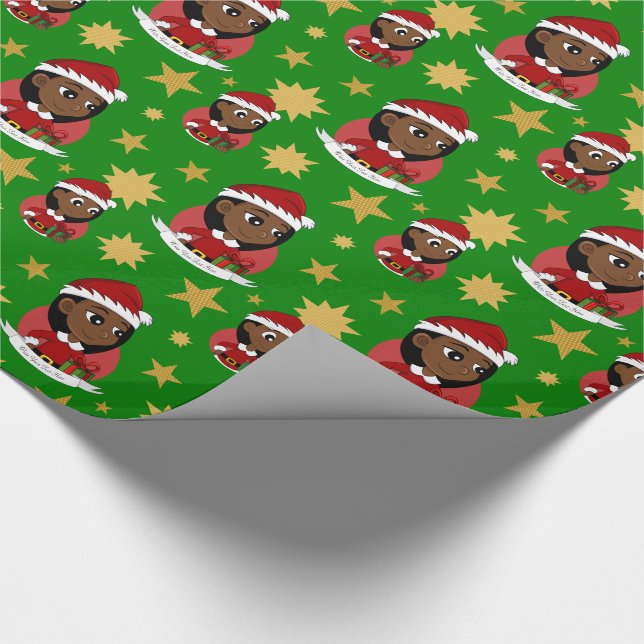 Papier Cadeau Papier d'emballage de dessin animé de Noël personn (Coin)
