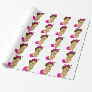 Papier Cadeau Papier d'emballage de douche rose de princesse