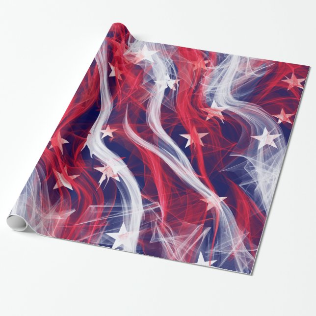 Papier Cadeau Papier d'emballage de drapeau américain (Déroulé)
