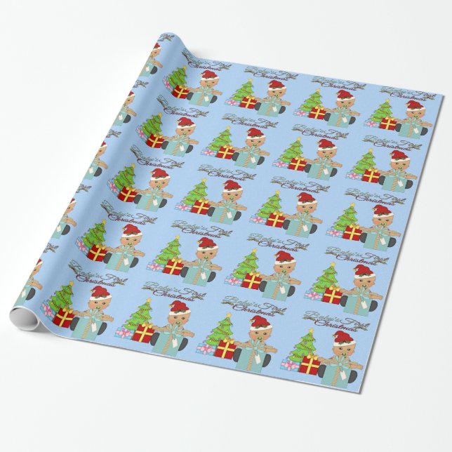 Papier Cadeau Papier d'emballage de ęr Noël du bébé (Déroulé)