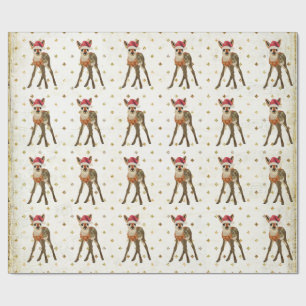 Papier Cadeau Papier d'emballage de FAON de NOËL
