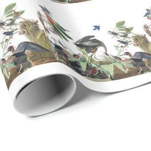 Papier Cadeau Papier d'emballage de faune d'oiseaux de collage
