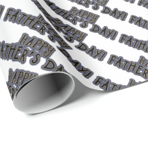 Papier Cadeau Papier d'emballage de fête des pères heureuse