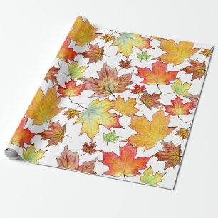 Papier Cadeau Papier d'emballage de feuille d'érable d'automne