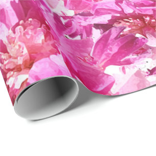 Papier Cadeau Papier d'emballage de fleur rose de pivoines