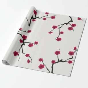 Papier Cadeau Papier d'emballage de fleurs de cerisier
