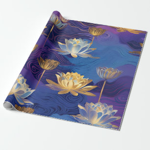Papier Cadeau papier d'emballage de fleurs de lotus