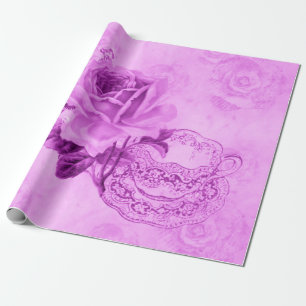Papier Cadeau Papier d'emballage de &Flowers vintages assez