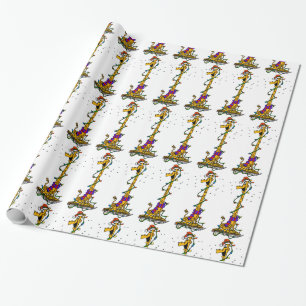 Papier Cadeau Papier d'emballage de girafe de Noël