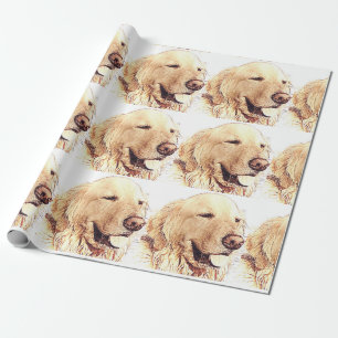 Papier Cadeau Papier d'emballage de golden retriever
