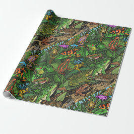 Papier Cadeau Papier d'emballage de grenouilles