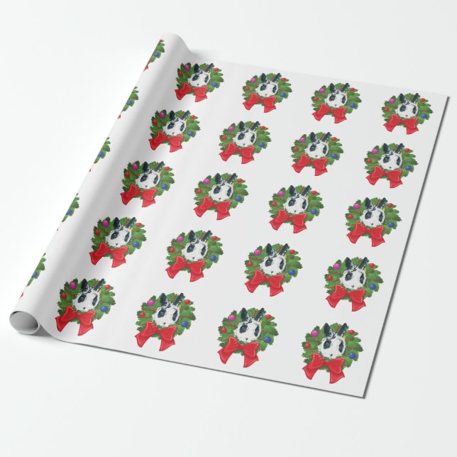 Papier Cadeau Papier d'emballage de guirlande de Noël de Marlon (Déroulé)