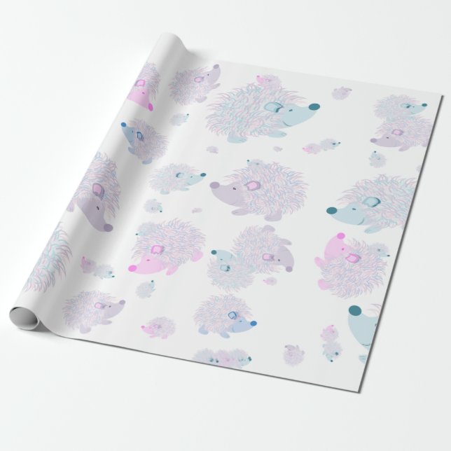 Papier Cadeau Papier d'emballage de hérisson (Déroulé)