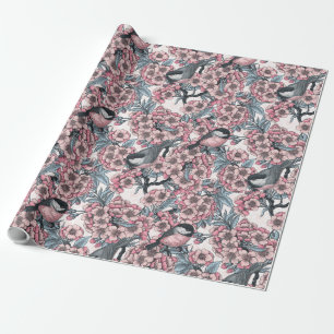 Papier Cadeau Papier d'emballage de jardin de cerisier