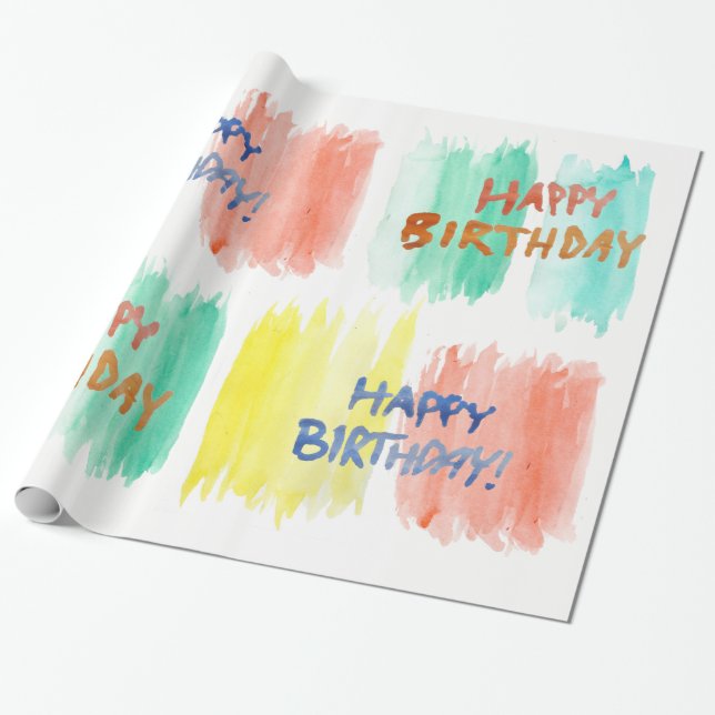 Papier Cadeau Papier d'emballage de joyeux anniversaire (Déroulé)
