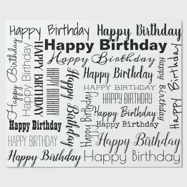 Papier Cadeau Papier d'emballage de joyeux anniversaire (Plat)
