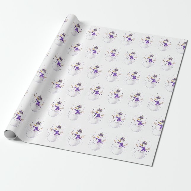 Papier Cadeau Papier d'emballage de la Dame des neiges pourpre (Déroulé)