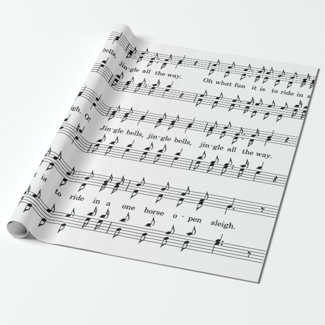 Papier Cadeau papier d'emballage de la feuille de musique jingle (Déroulé)