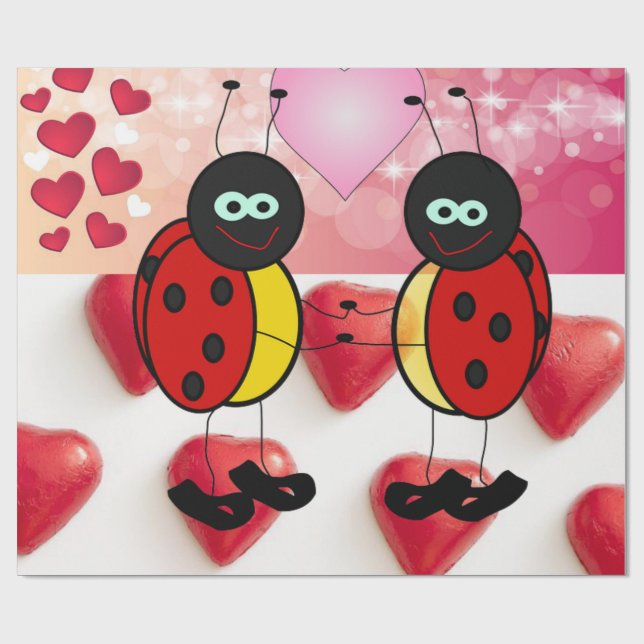 Papier Cadeau Papier d'emballage de la Saint-Valentin (Plat)