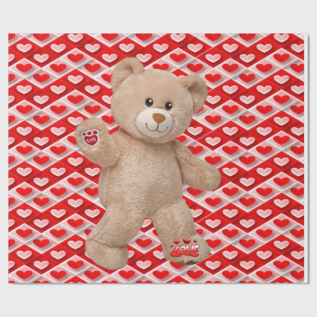 Papier Cadeau Papier d'emballage de la Saint-Valentin (Plat)