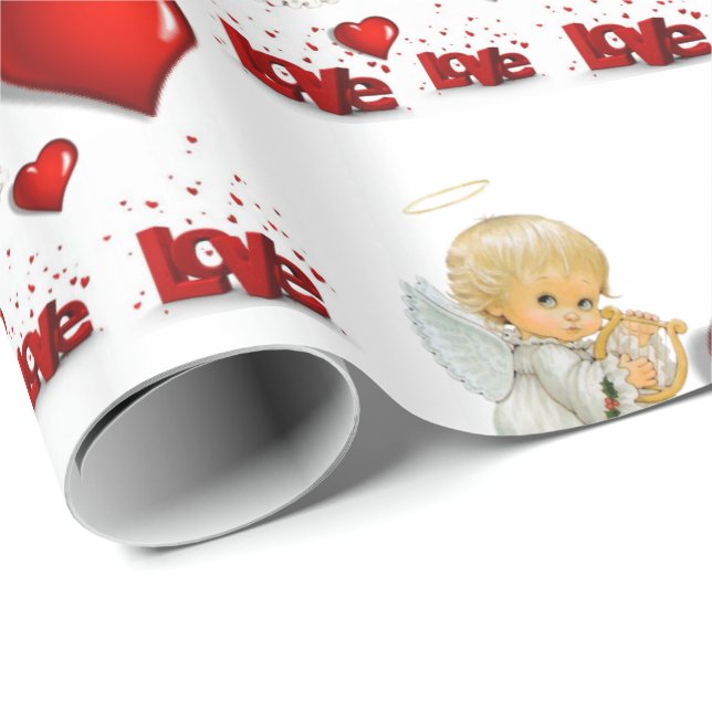 Papier Cadeau Papier d'emballage de la Saint-Valentin (Coin rond)