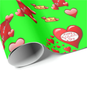 Papier Cadeau Papier d'emballage de la Saint-Valentin