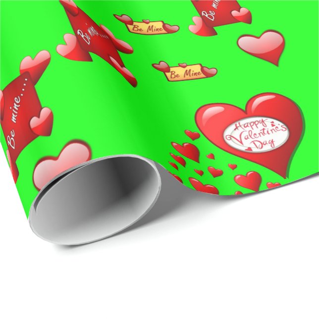 Papier Cadeau Papier d'emballage de la Saint-Valentin (Coin rond)