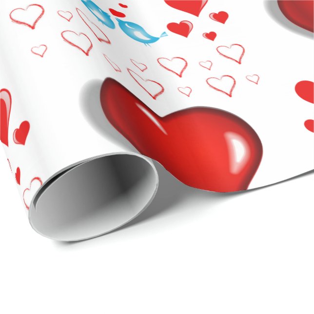 Papier Cadeau Papier d'emballage de la Saint-Valentin (Coin rond)