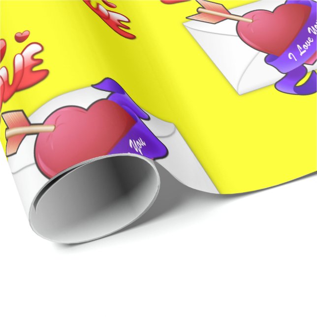 Papier Cadeau Papier d'emballage de la Saint-Valentin (Coin rond)