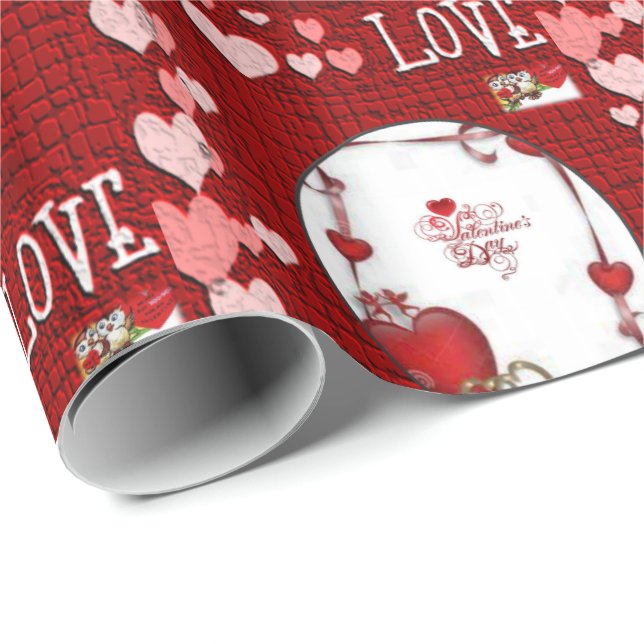 Papier Cadeau Papier d'emballage de la Saint-Valentin (Coin rond)