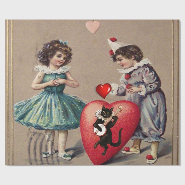 Papier Cadeau Papier d'emballage de la Saint-Valentin (Plat)