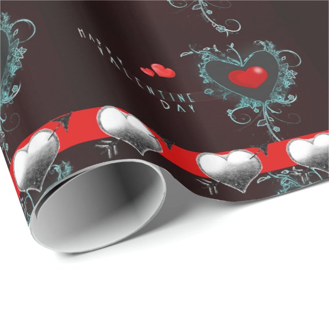 Papier Cadeau Papier d'emballage de la Saint-Valentin (Coin rond)