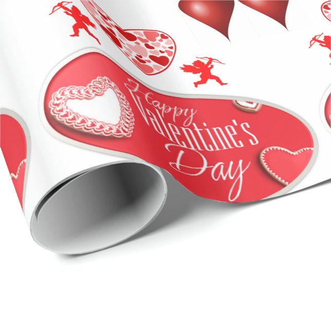 Papier Cadeau Papier d'emballage de la Saint-Valentin (Coin rond)