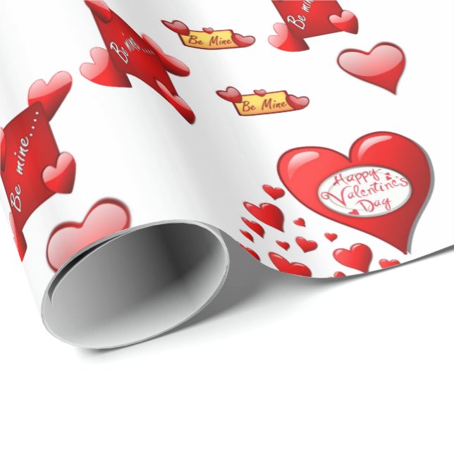 Papier Cadeau Papier d'emballage de la Saint-Valentin (Coin rond)