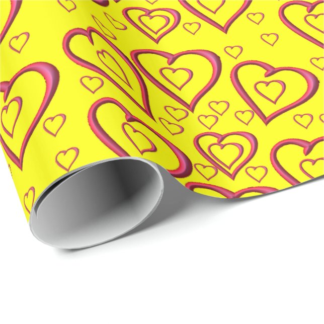 Papier Cadeau Papier d'emballage de la Saint-Valentin (Coin rond)