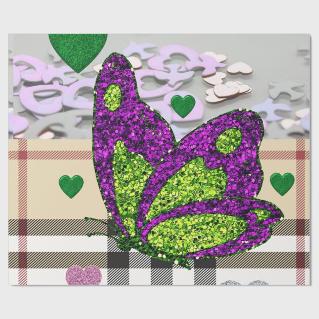 Papier Cadeau Papier d'emballage de la Saint-Valentin (Plat)