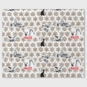 Papier Cadeau Papier d'emballage de lapin de thème méchant de