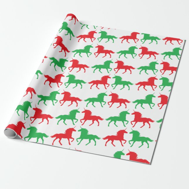 Papier Cadeau Papier d'emballage de licorne de fête (Déroulé)