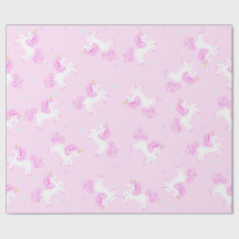 Papier d'emballage de licorne rose de bébé