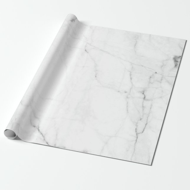 Papier Cadeau Papier d'emballage de marbre blanc mignon, pierre (Déroulé)