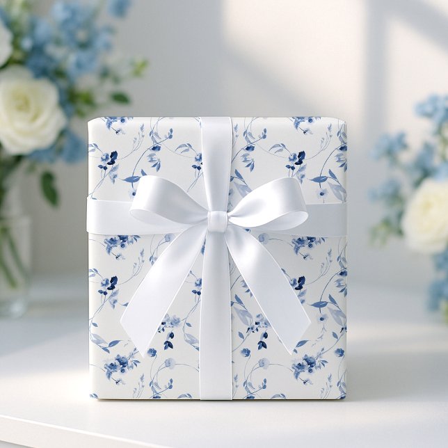 Papier Cadeau Papier d'emballage de mariage floral en beaux-arts (Créateur téléchargé)